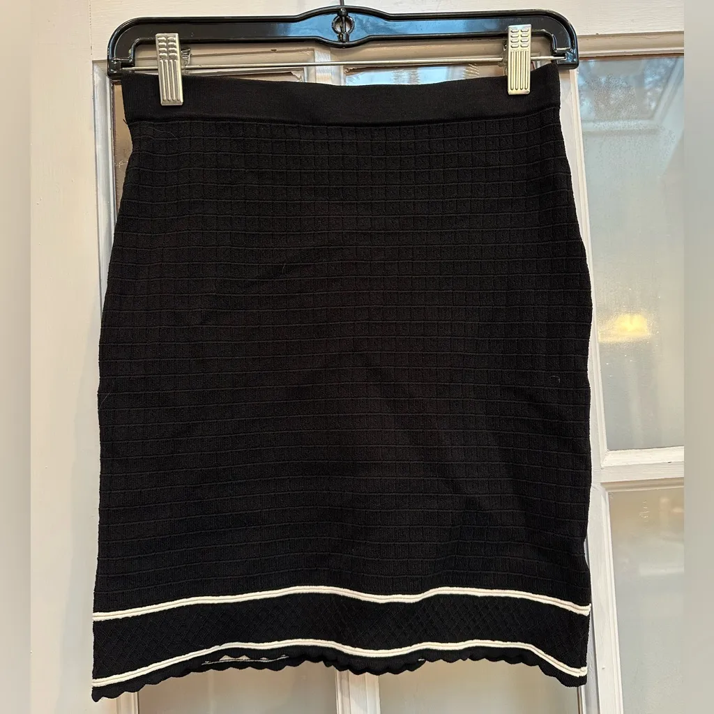 House Of Harlow 1960 Women's Size XS Stretch Knit Sweater Skirt Black White NWT - Image 9