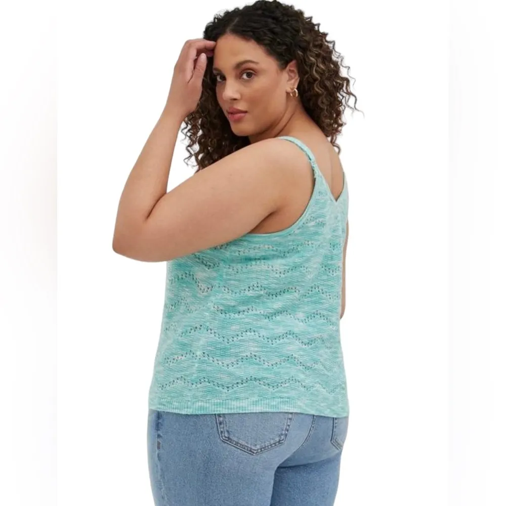 Torrid Pointelle Cami Swing Hem Sweater, Sz 2X - Image 2