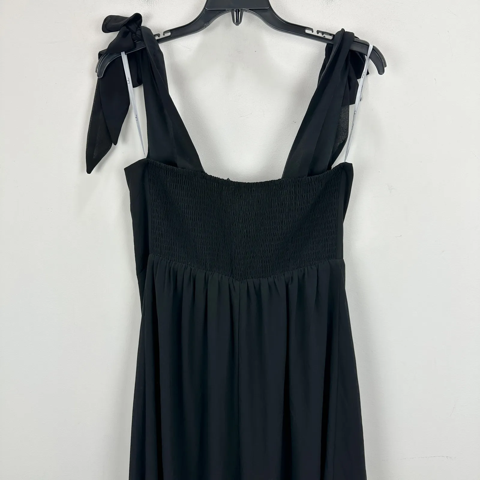 NEW Lulus Summer Invite Black Tie Strap Tiered Midi Dress Cocktail Party XL - Image 12