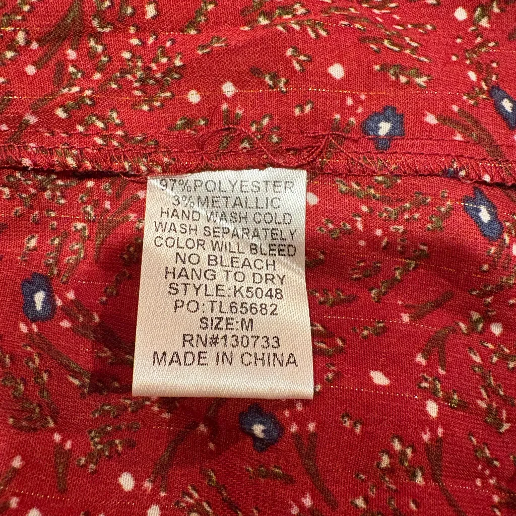 Umgee Red Mix Floral Ruffle Dress Boho - Image 8