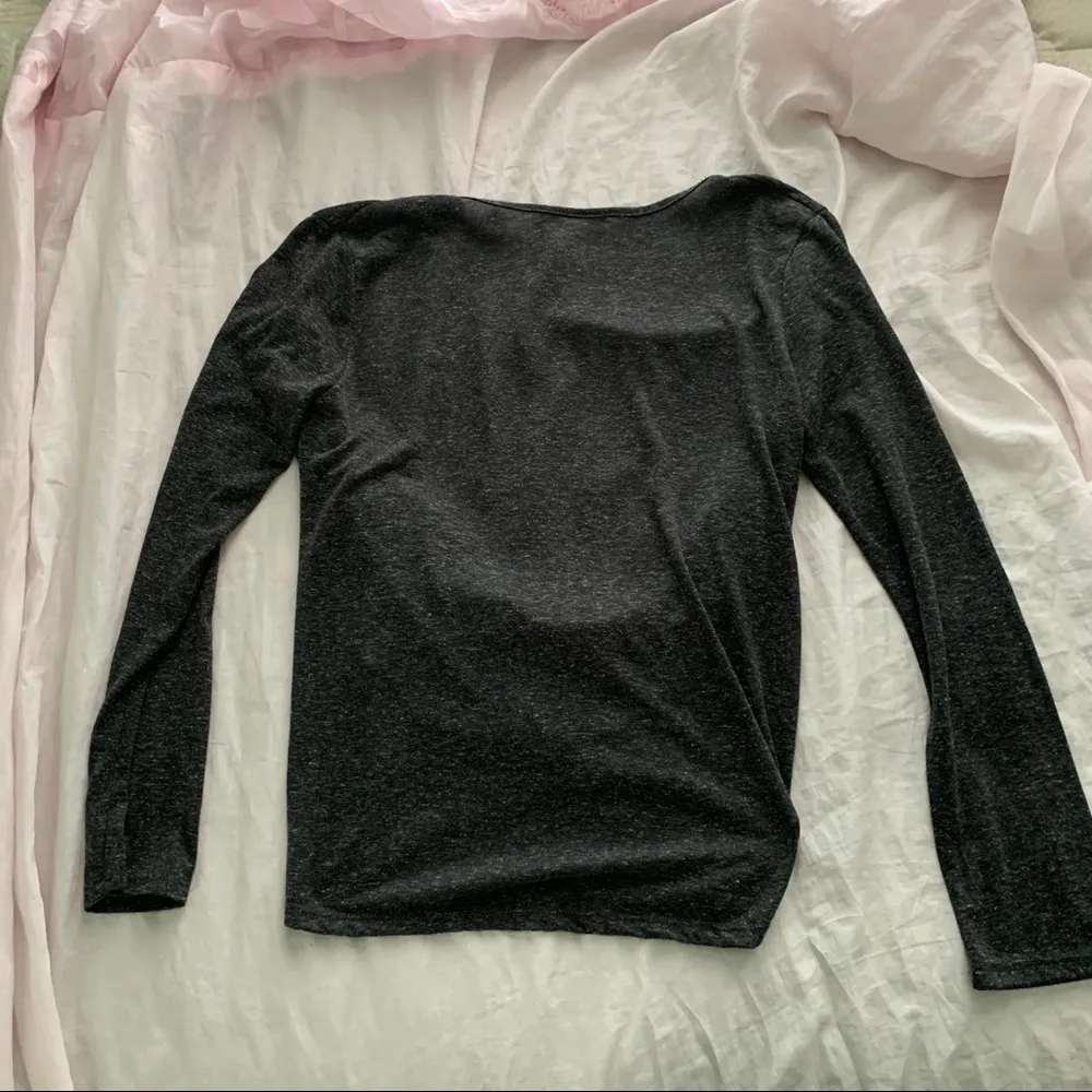 gray surplice long sleeve blouse - Image 5