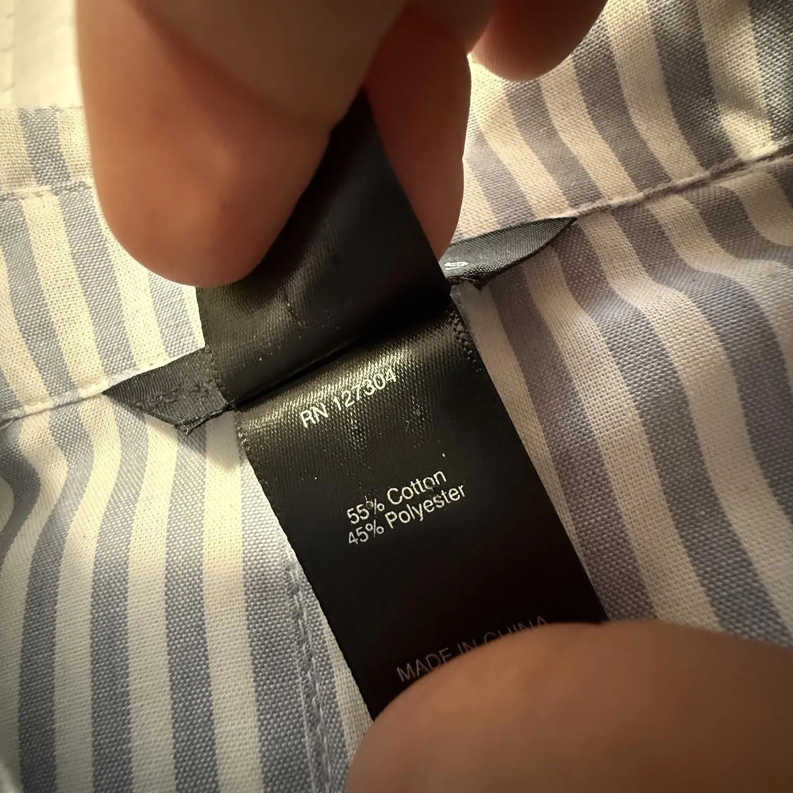 Ali Miles Striped Button Up Blouse Shirt Top Blue White Sz PS Petite Small - Image 12