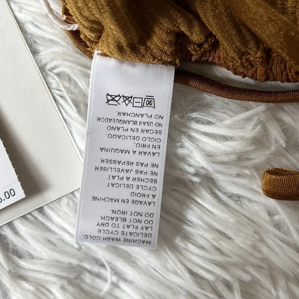 New Good American Always fits tiny ties top in bronze brown001 size S/M - Image 11