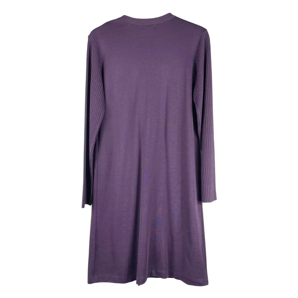 Liz Claiborne Women's Purple Duster Cardigan Dress Size XL Wool Blend Career EUC - Image 2
