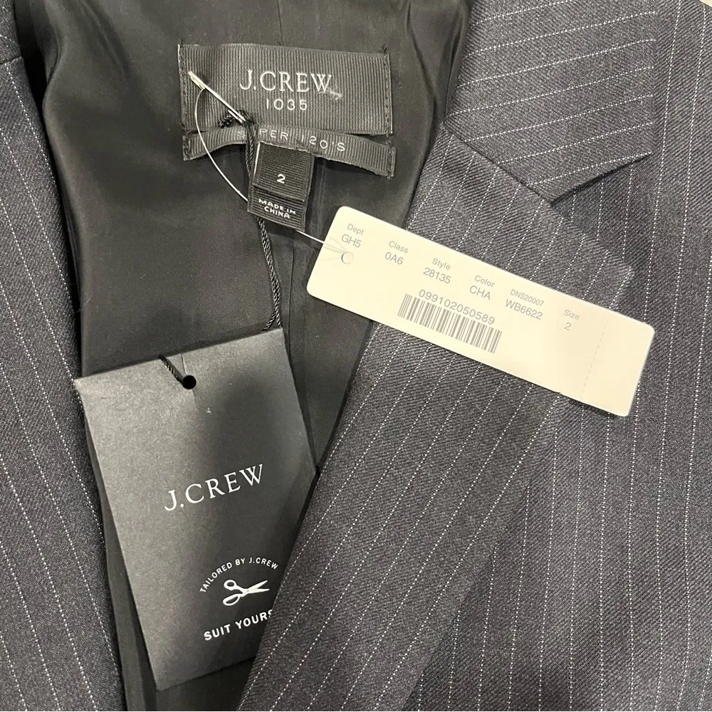 NEW J. Crew Gray Pinstripe Suit Jacket Blazer - Image 5