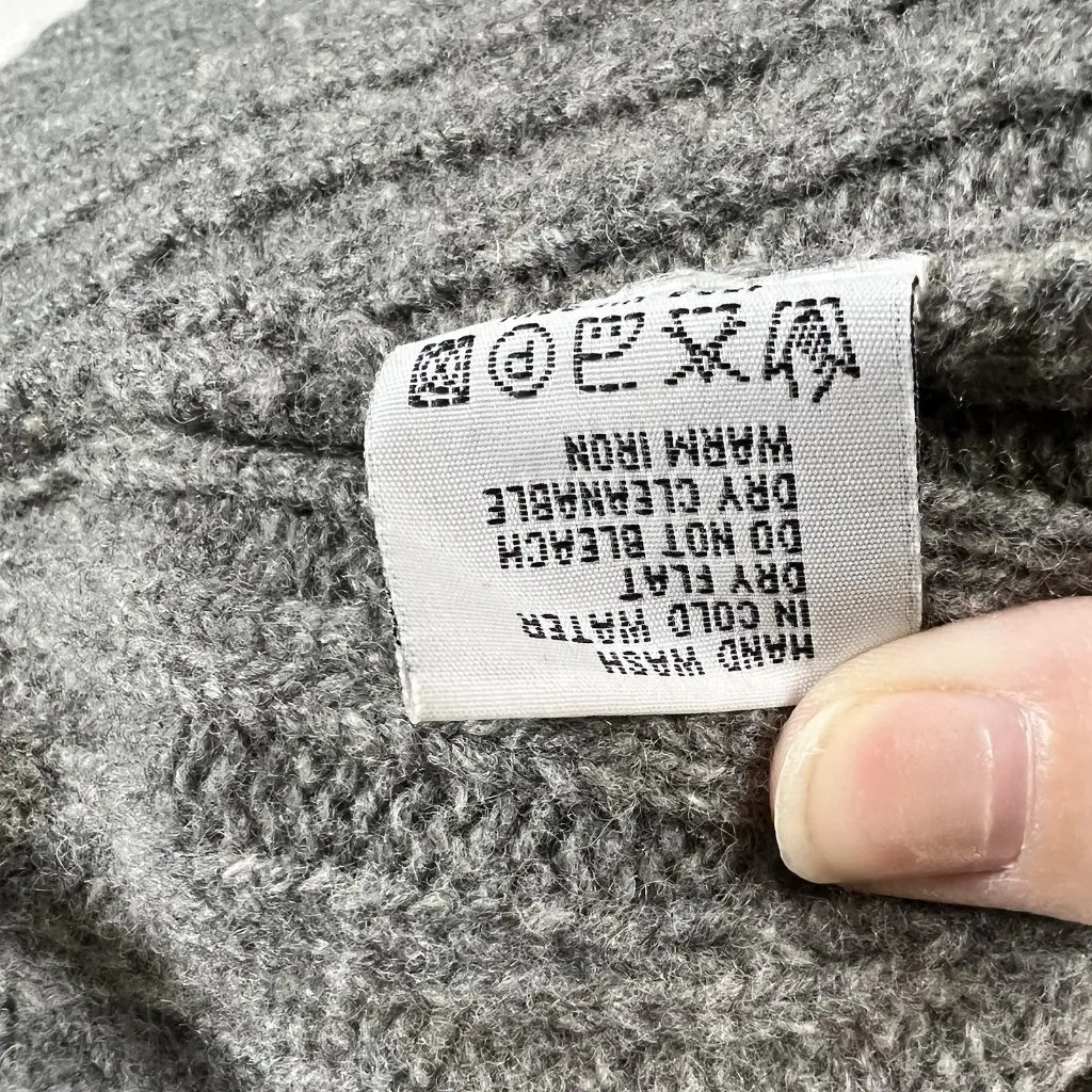 Horny Toad 100% Lambswool Gray Pink Women's Sweater Size L Turtleneck Sweater - Image 6