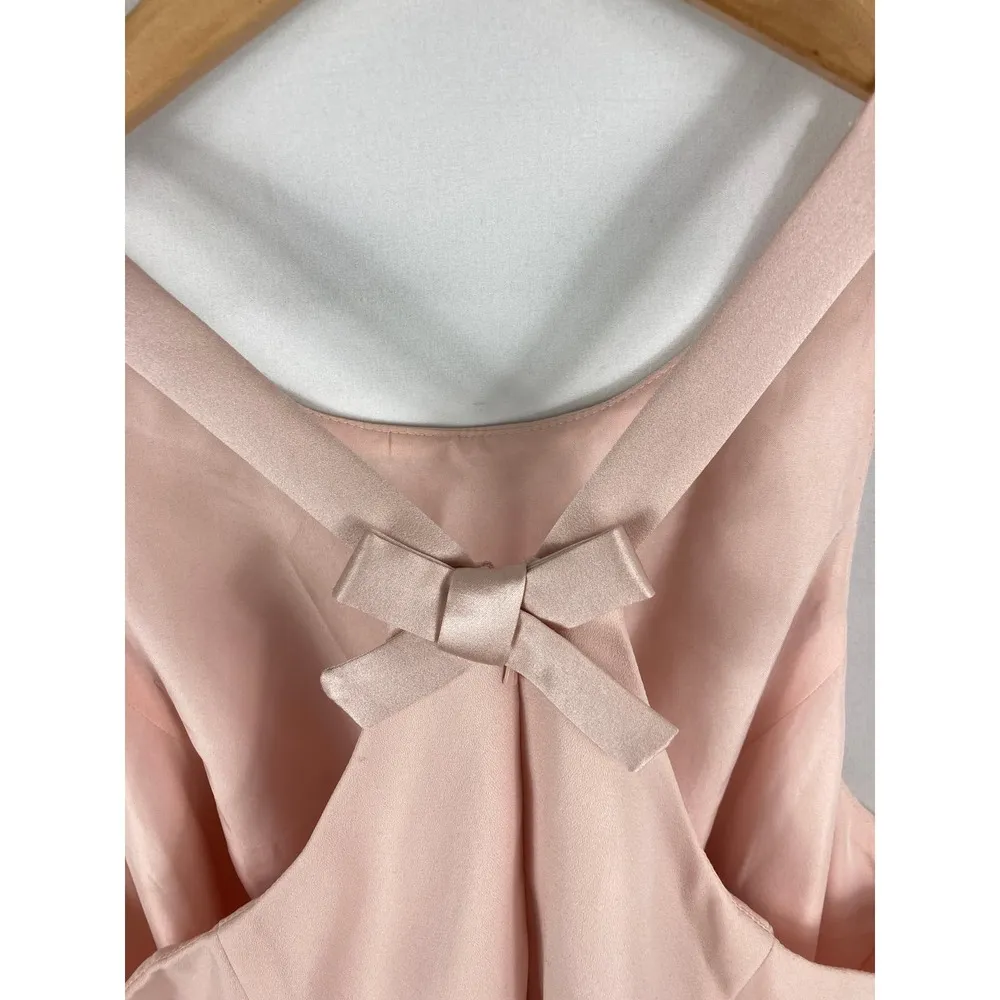 White by Vera Wang Pink Belted Bow Detail Maxi Gown Dress Size 14 - Image 5