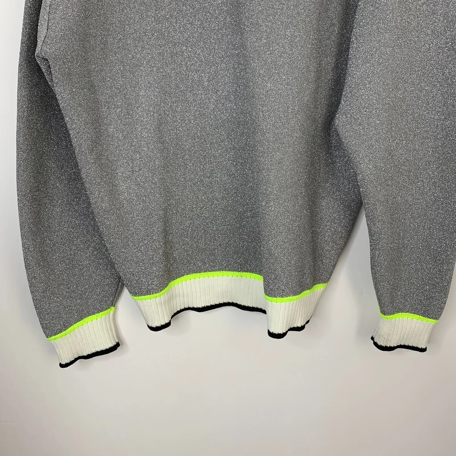 Opening Ceremony Silver Disco Sport Cable Neck Sweater In Silver Multi Small - Image 5