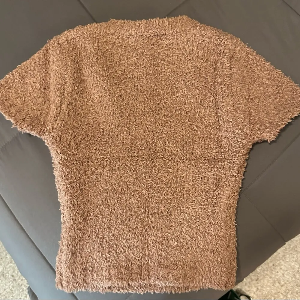 SKIMS Cozy Knit Cropped T-Shirt
Rose Clay - Image 7