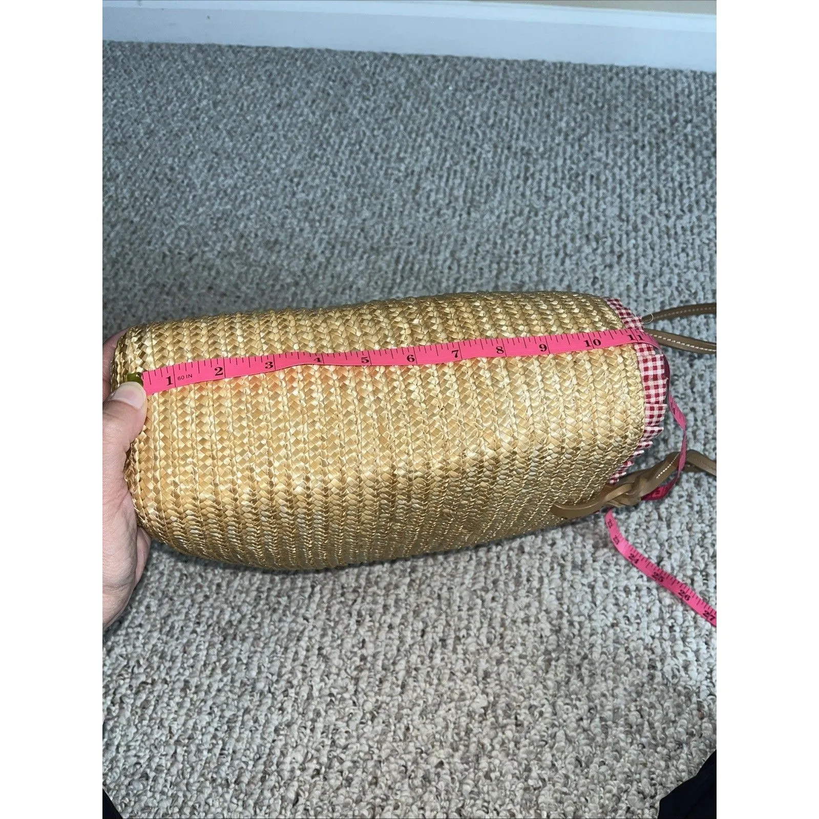 Cappelli Straworld Vintage Women’s Beachy Boho Tote Purse Ladybugs And Flowers - Image 7