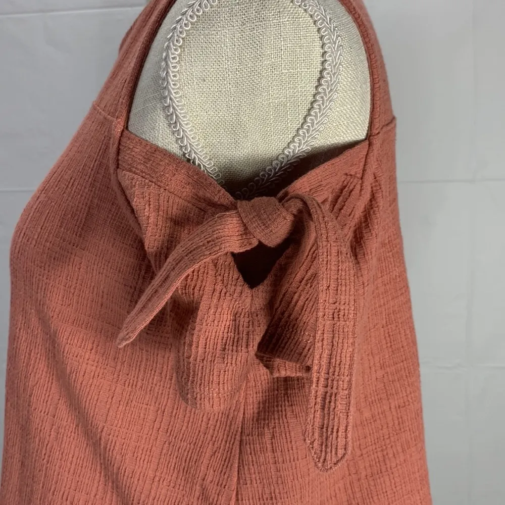 Skylark Short Tie Cold Shoulder Textured Dusty Rose Top XXS NWOT - Image 6