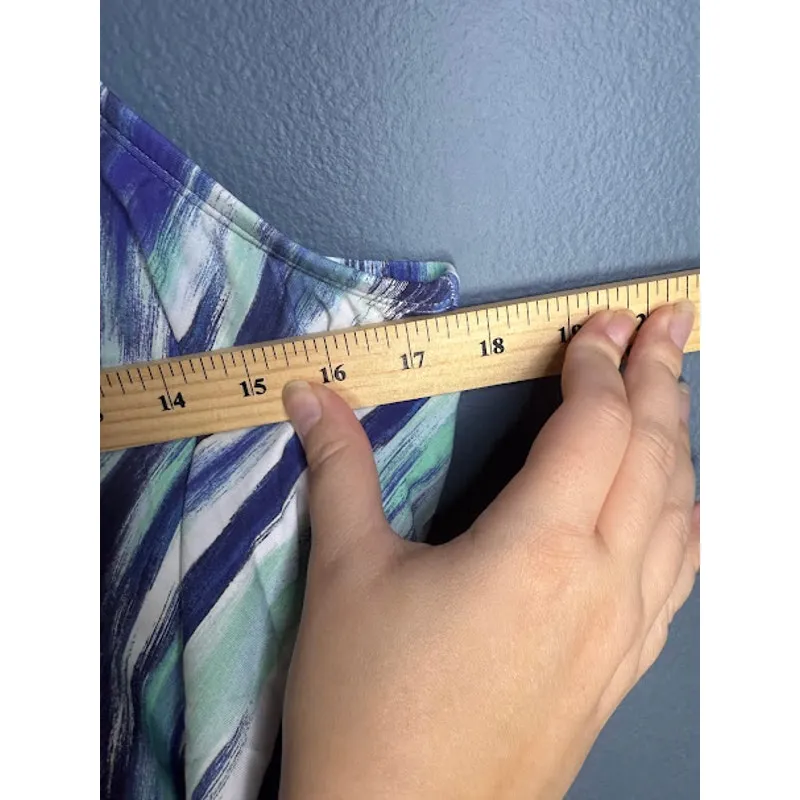 24th & Ocean Tankini Women's Size 18W Mixed Blue Smock Top Swimsuit Modest Chest - Image 7