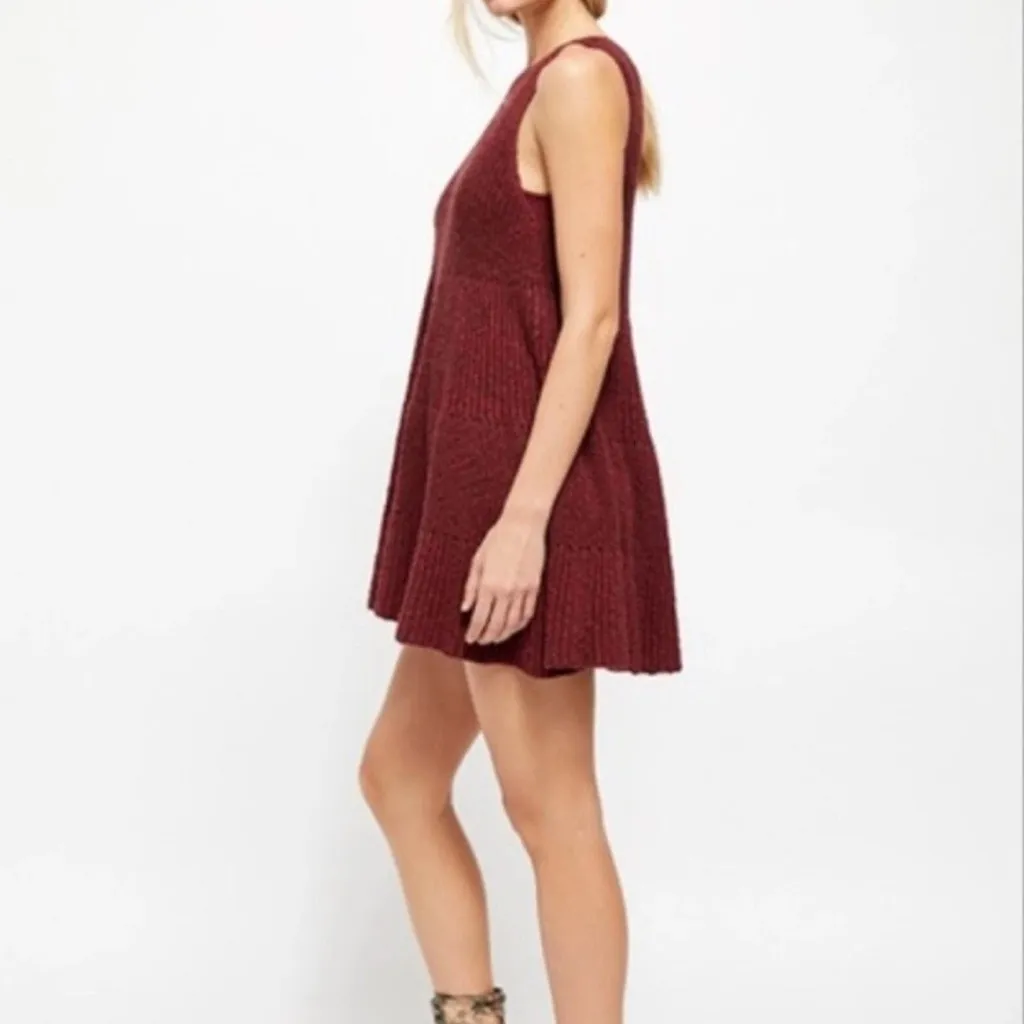Free People Waterfall Sweater Dress Red - Image 9