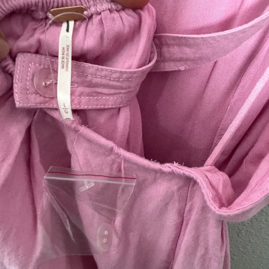 NEW Free People Melted Hearts Mini Bib Dress Lavender Purple Large Cottagecore - Image 6