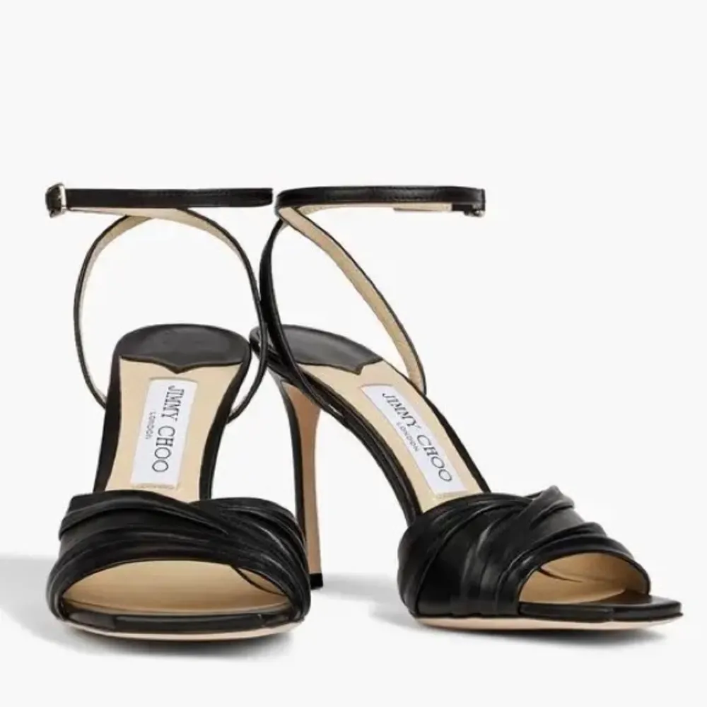 Jimmy Choo Basil Ankle Strap High Heel Black Sandals, Size 35 NEW in Box+DustBag - Image 2