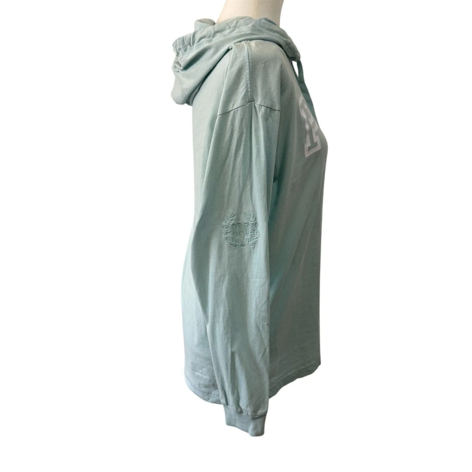 Victoria's Secret Pink | Lightweight Hoodie 100% Cotton Embroidered Extra Small - Image 2