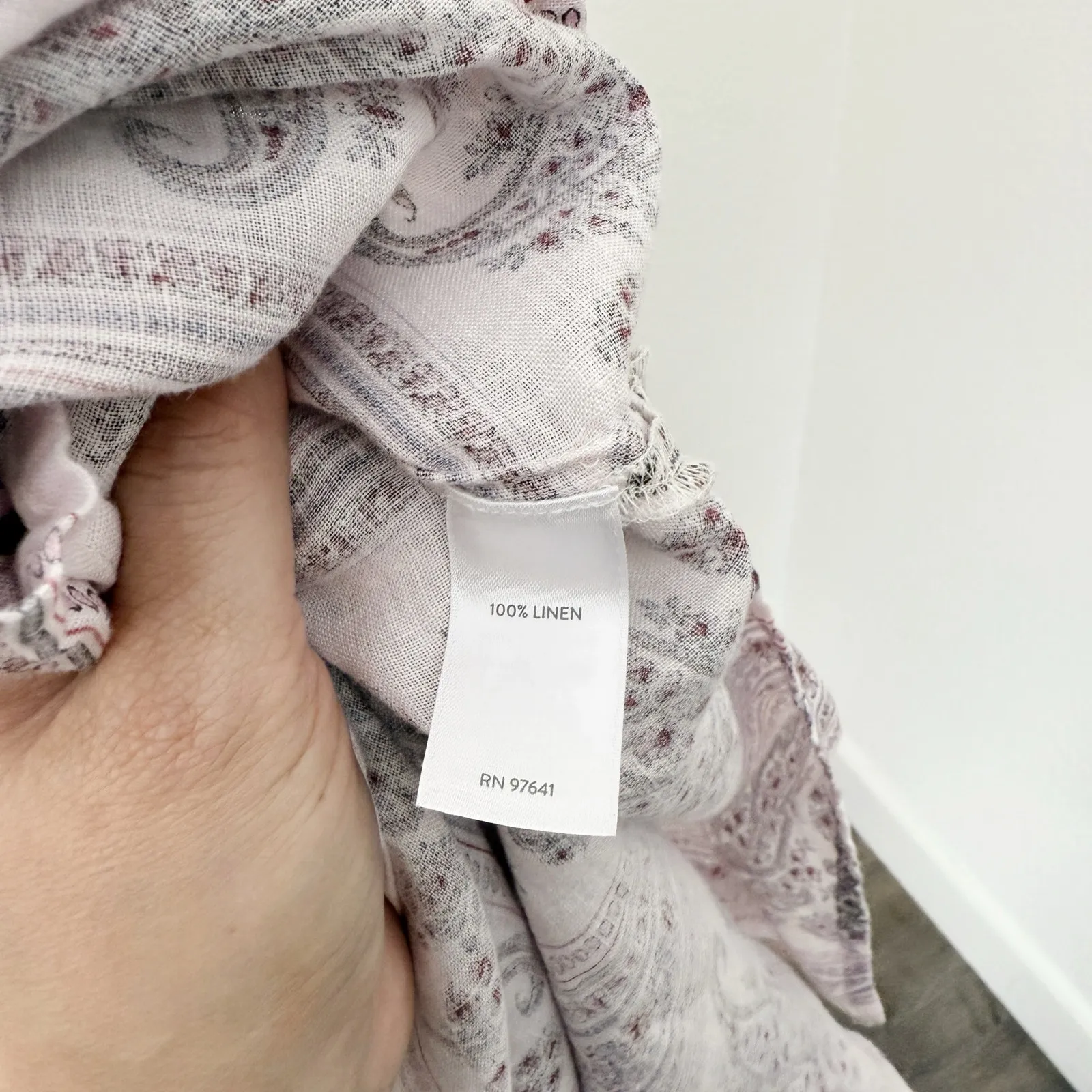 [J. Jill] Pure Purple Paisley Print Linen Shift Midi Dress Pockets Size Medium M - Image 12