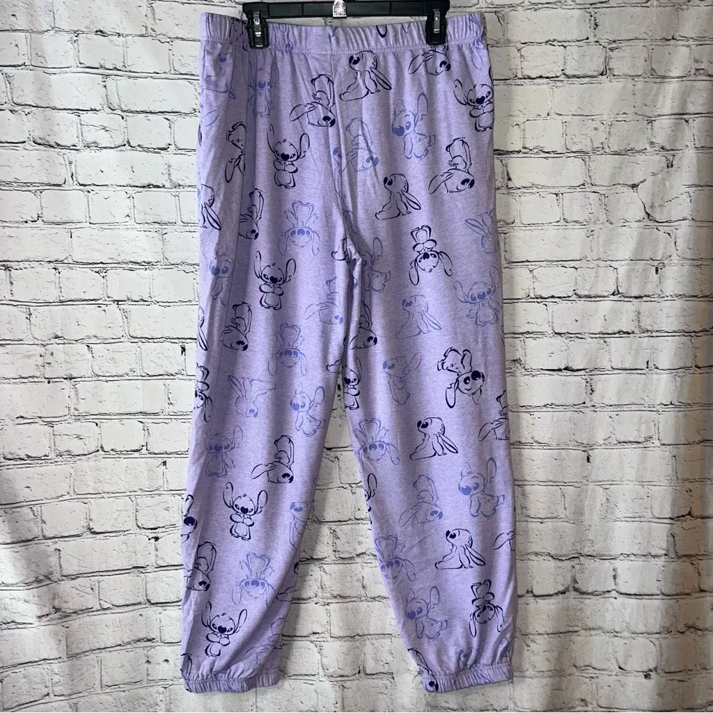 Disney Stitch Women’s Character Purple Jogger Pajama Pants Size Large - Image 2