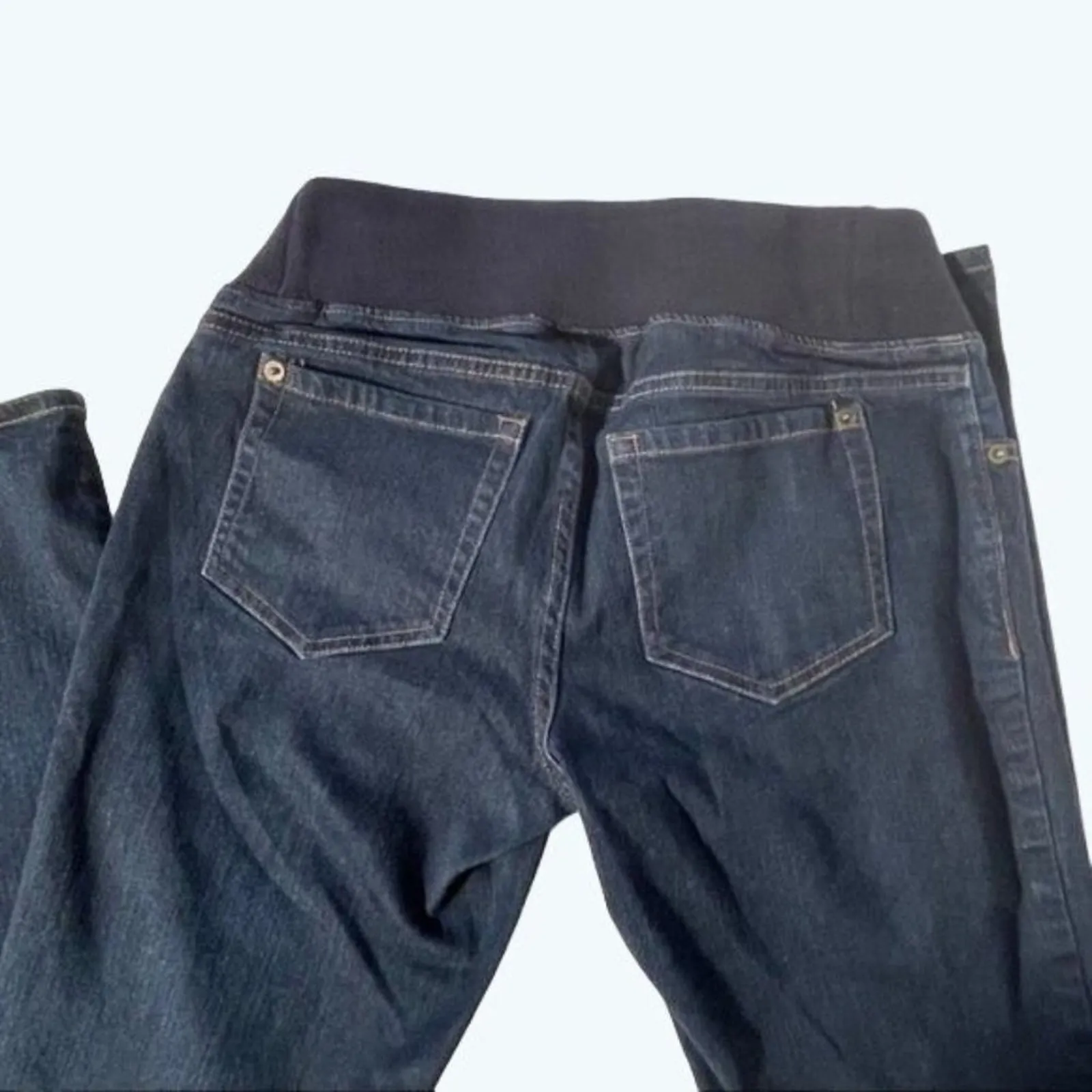 LIZ LANGE Jeans Maternity Dark Wash Pull On Casual Stretch Denim Blue Size 2 - Image 3