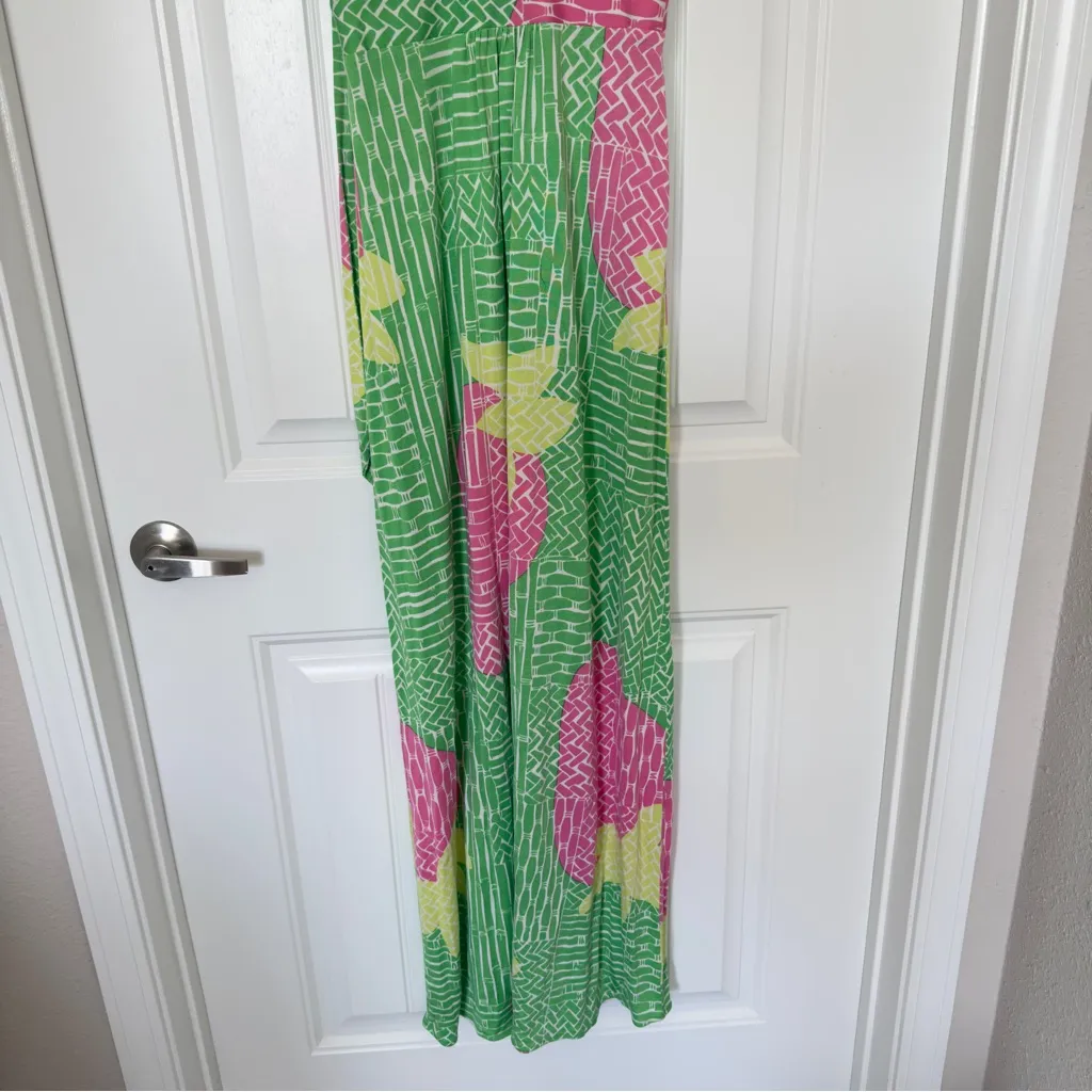Lilly Pulitzer Small Preppy Strawberry Basket Halter Maxi Silk Cotton Dress - Image 6