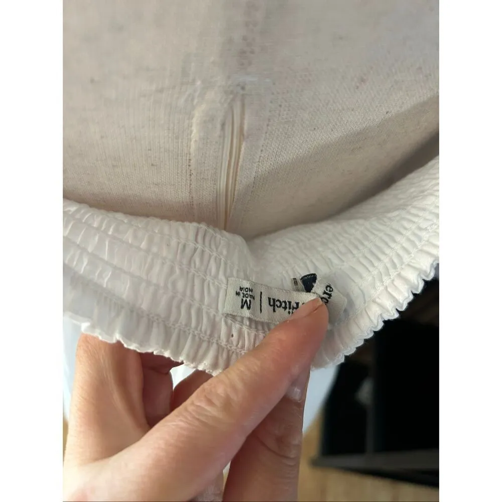 Abercrombie Fitch Ruched Bodice Puff Sleeve Mini Dress White M - Image 8