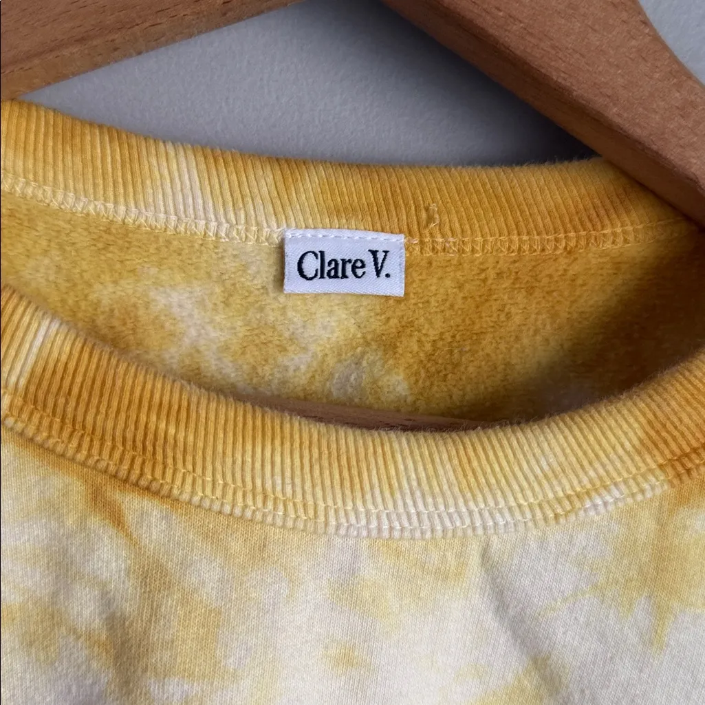 CLARE V. Ruffle Sweatshirt Medium Yellow - Image 9