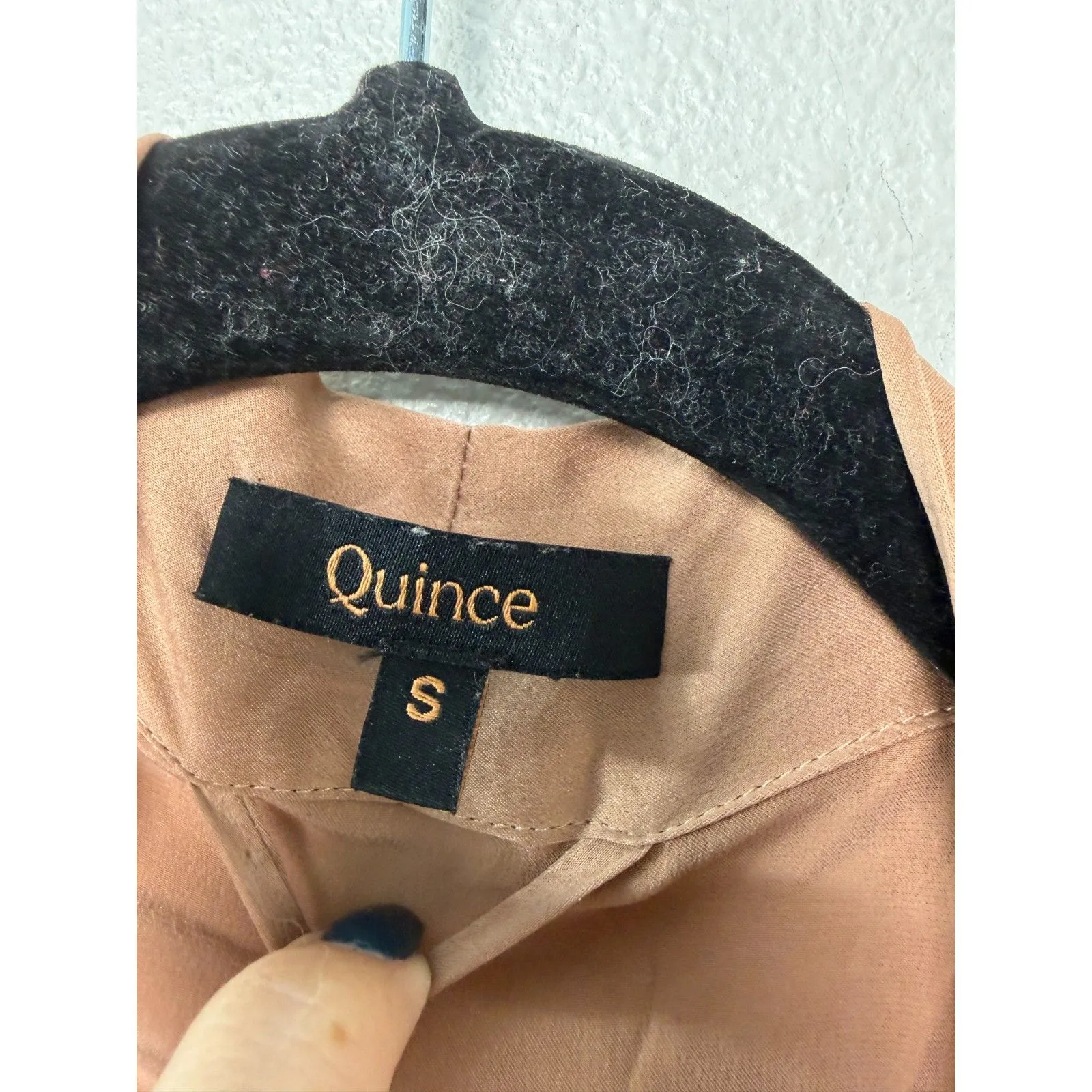 Quince Washable Mulberry Silk Robe Toasted Almond Taupe Size Small - Image 4