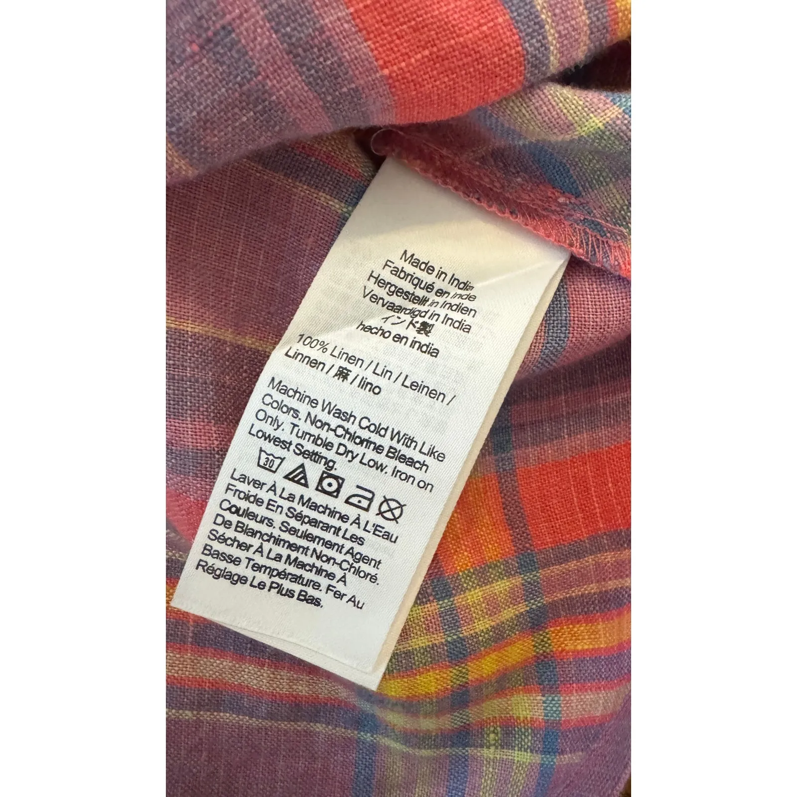 J. CREW Amber 100% Linen Madras Plaid Tank Top Beach Preppy Size M - Image 6