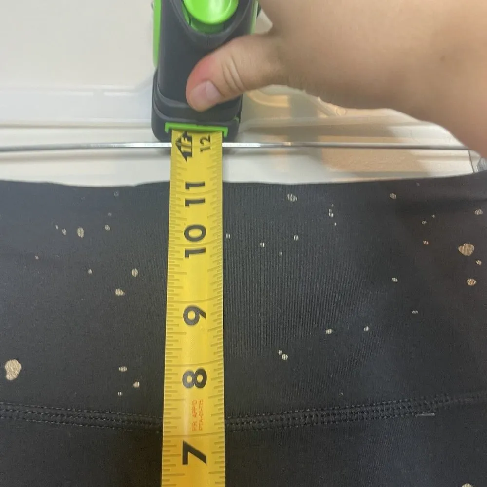 Spiritual Gangster Foil Print Black Gold Paint Splatter Essential Leggings Small - Image 11