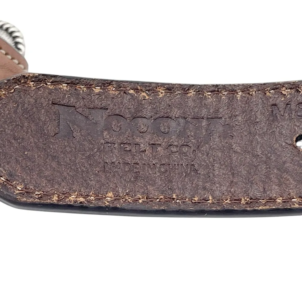 Nocona Brown Tooled Leather Belt Hair - Image 11