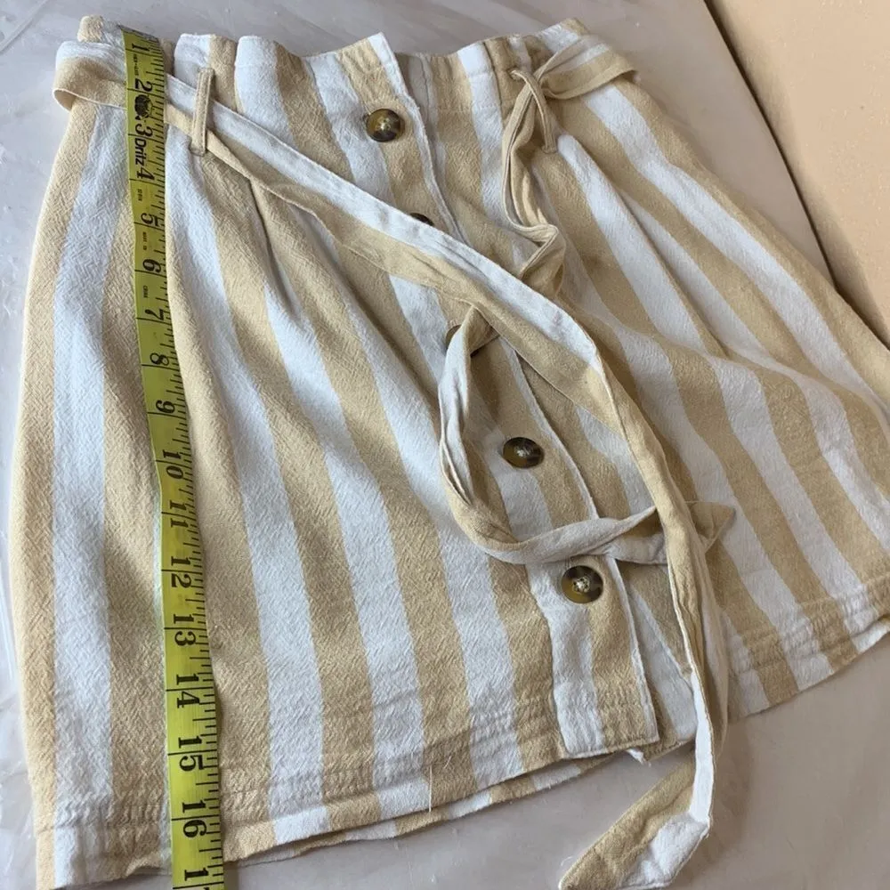 Hollister Ultra High-Rise Striped Paper Bag Belted Skirt Size XS - Image 8