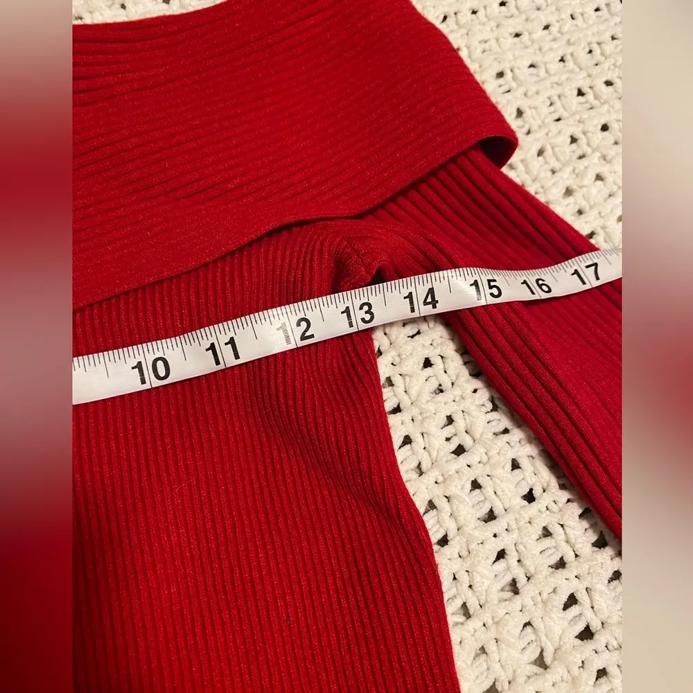 Off The Shoulder Mix Top | Real Red / Pink - Image 5