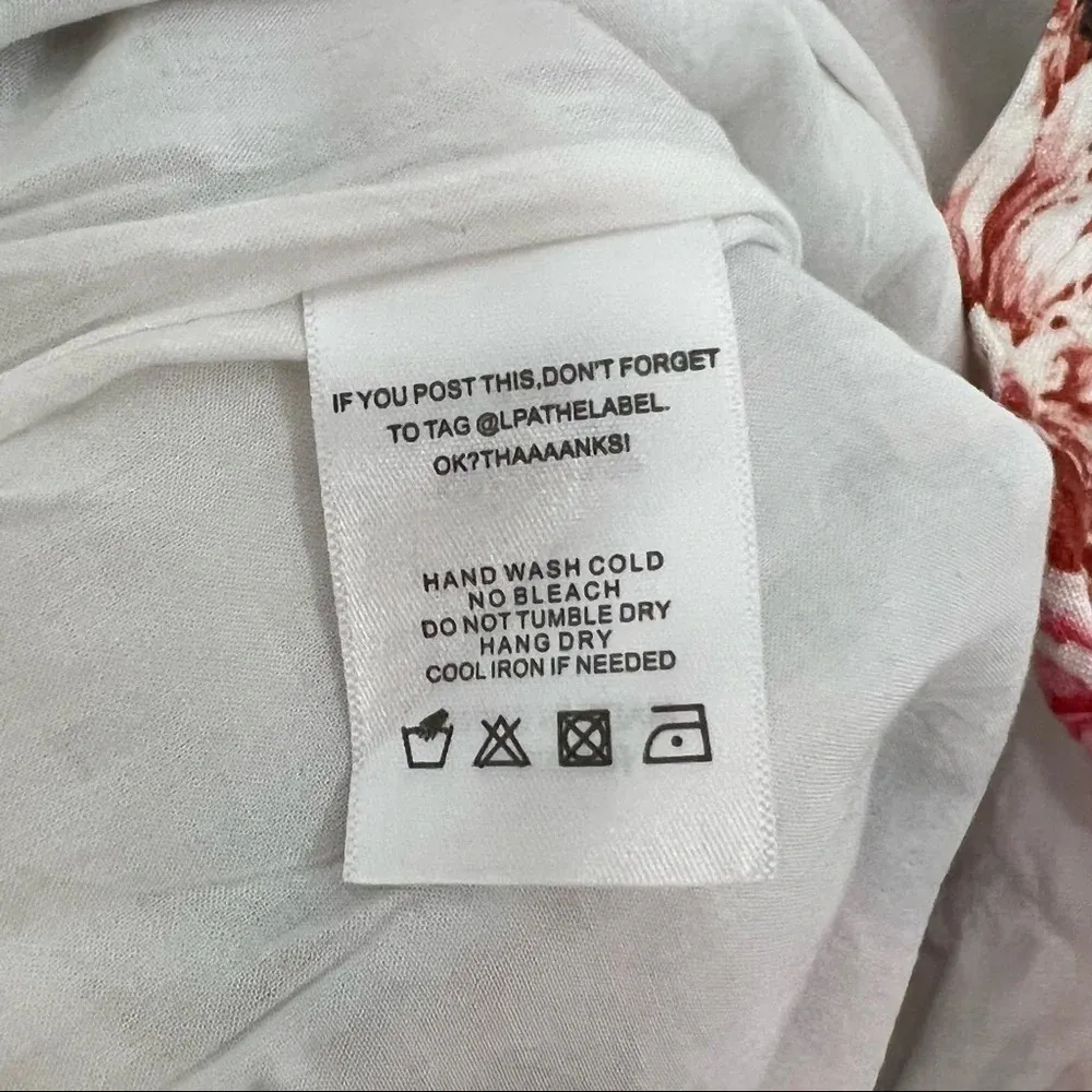 LPA Anthropologie Linen Off Shoulder Romper Floral Summer Rose Bouquet Size XS - Image 10