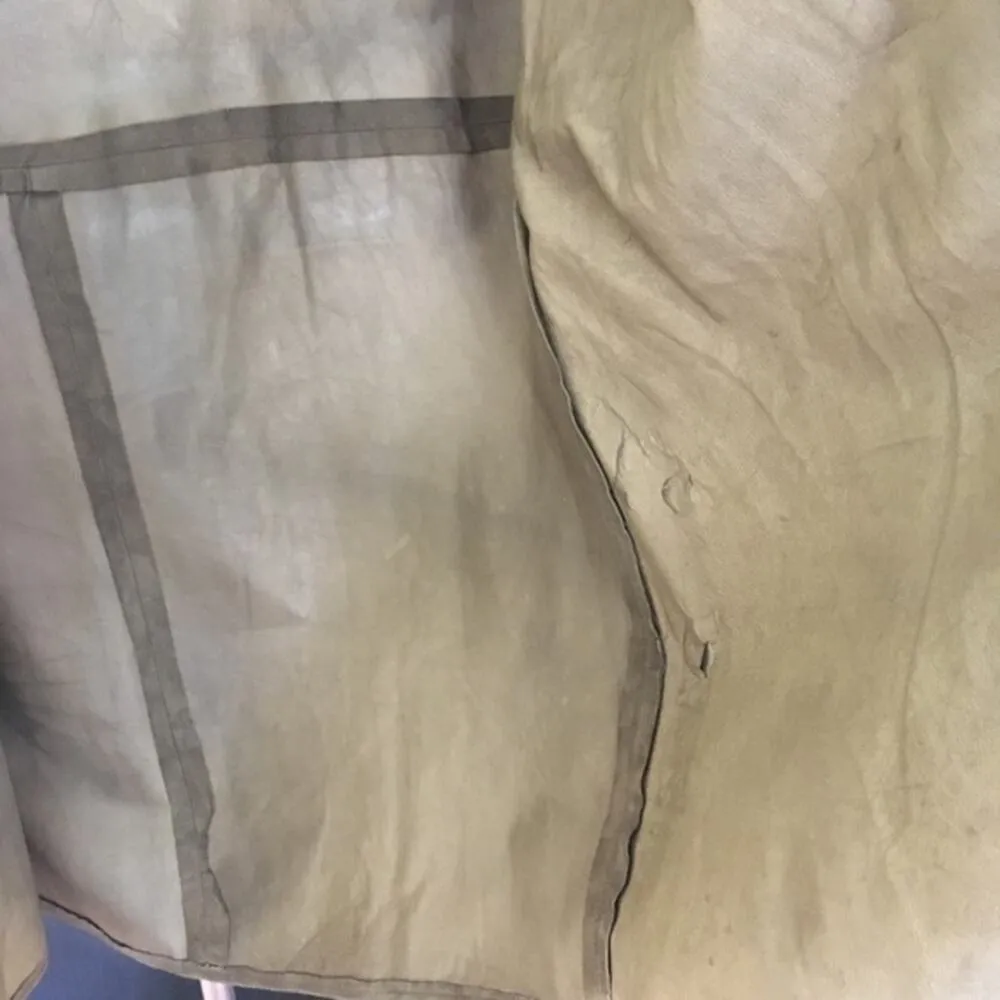 1970s  Vintage Olive Green Suede Leather Front Tie Cardigan Jacket - Image 8