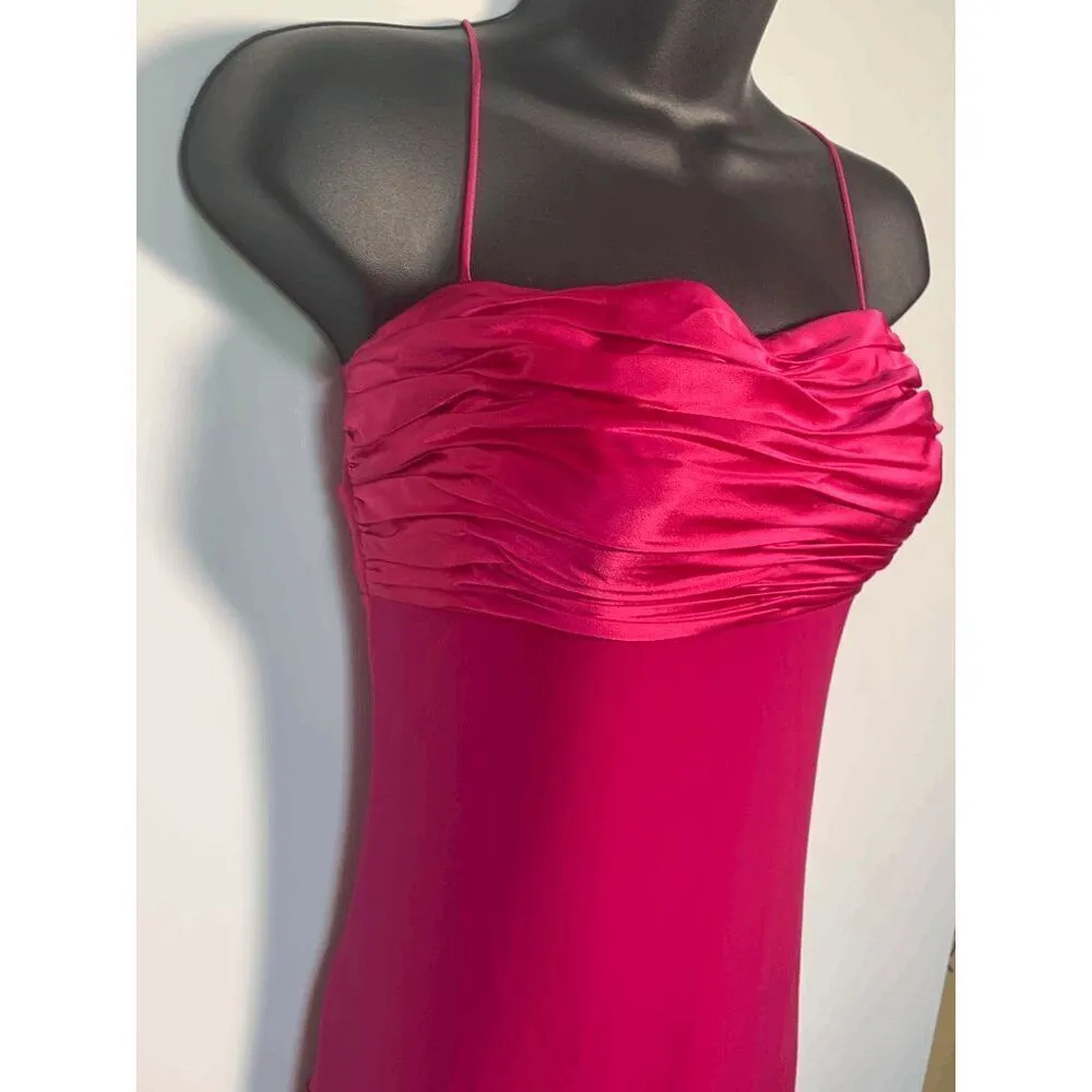 Mary. L Couture Hot Pink Satin Maxi Dress Pink Size 4 - Image 4