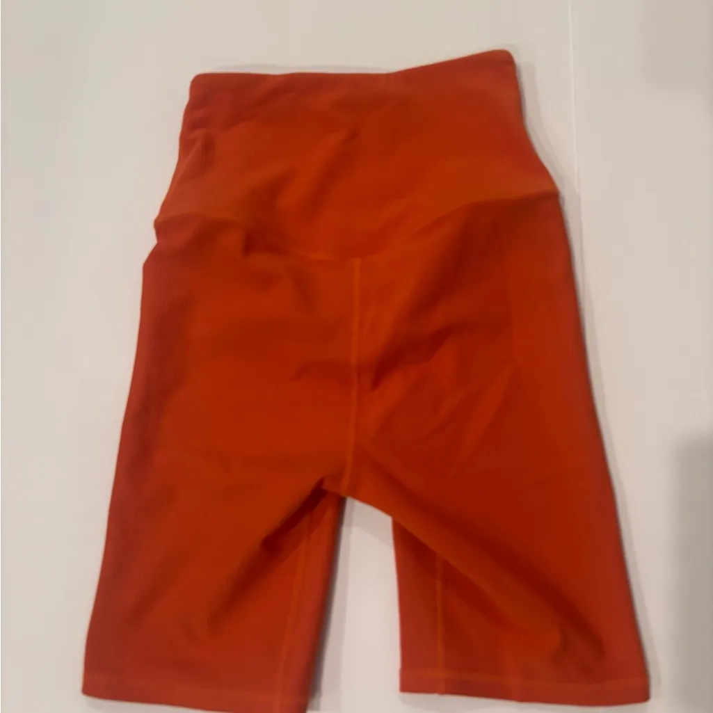 Varley Let’s Move High-Rise Ribbed Athletic Shorts XS | Orange Rust Yoga Active - Image 3