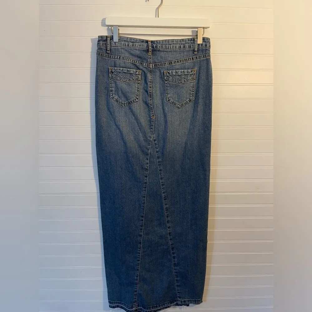 Denim Maxi Skirt Blue - Image 3