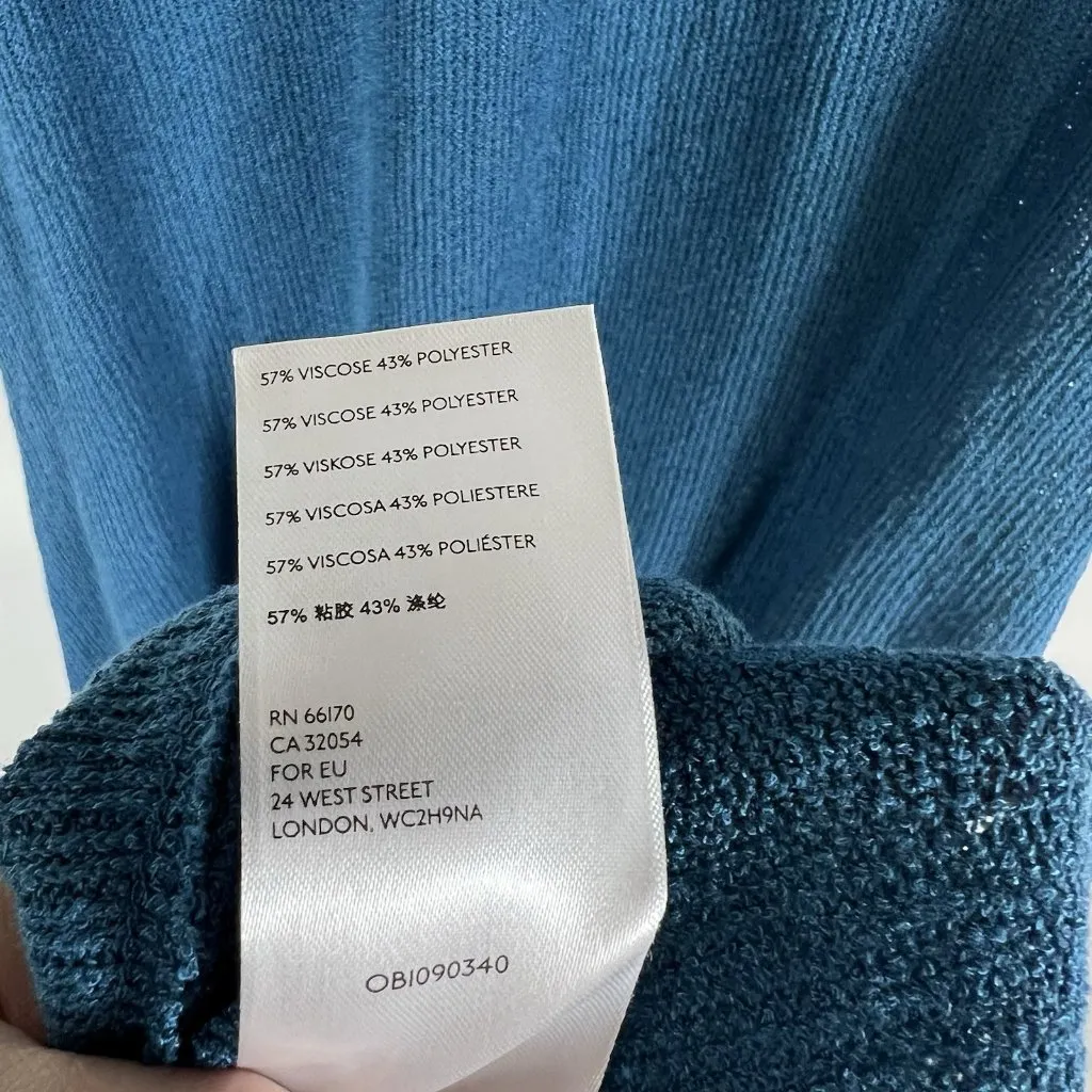 Free People Beach Dress Womens Small Blue Maxi‎ Puff Sleeve Cottage Prairie Boho - Image 9