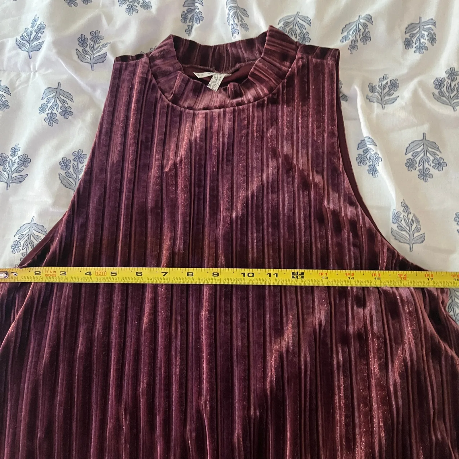 Mudd Velvet Swing Dress Y2K Mod Mock Neck Sleeveless Striped Juniors XL - Image 7