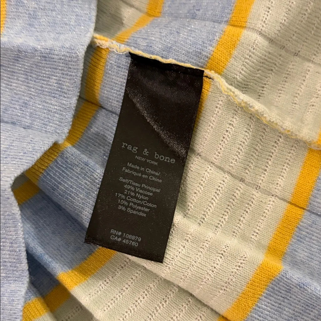 New with Tags Rag & Bone Eloise Striped Rib Knit Midi Dress Sz M - Image 11