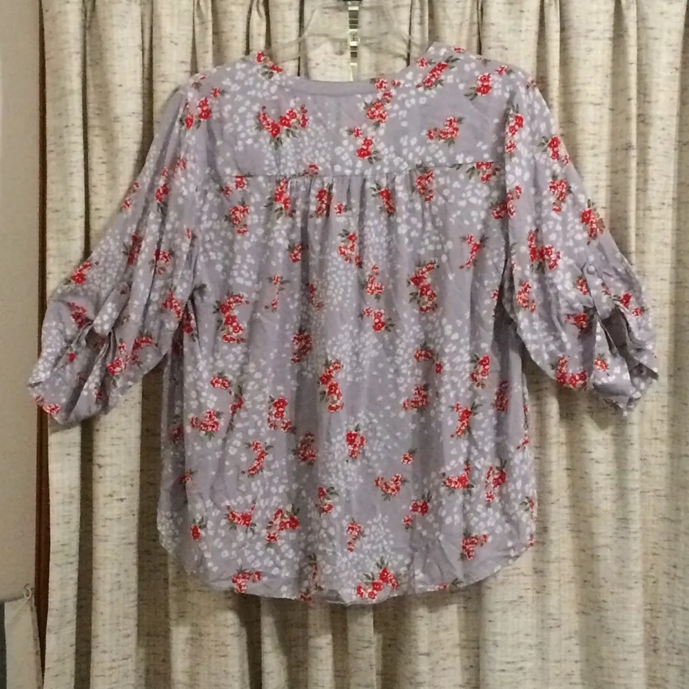 Harper Leopard Floral Button Front Challis Blouse - 2X - Image 5