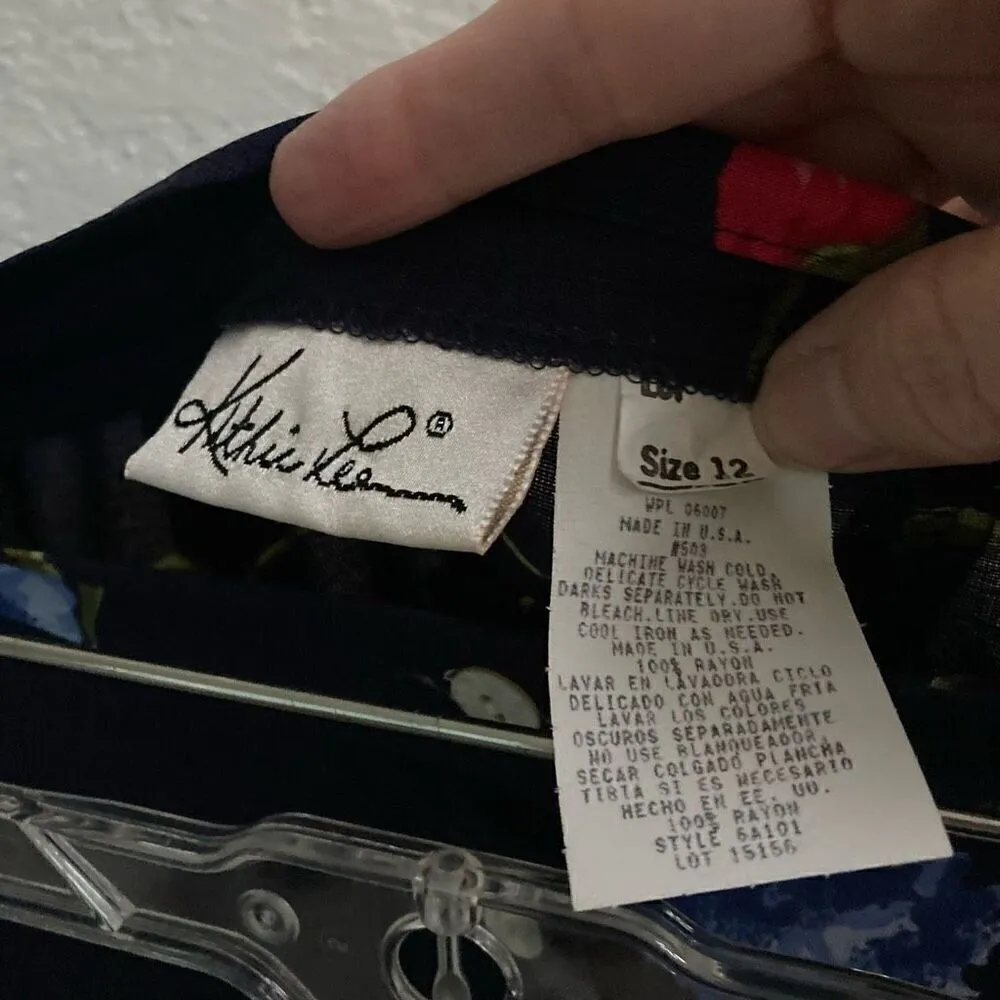 Vintage Kathie Lee Collection Deadstock button up floral circle skirt 12 ￼ Blue - Image 5