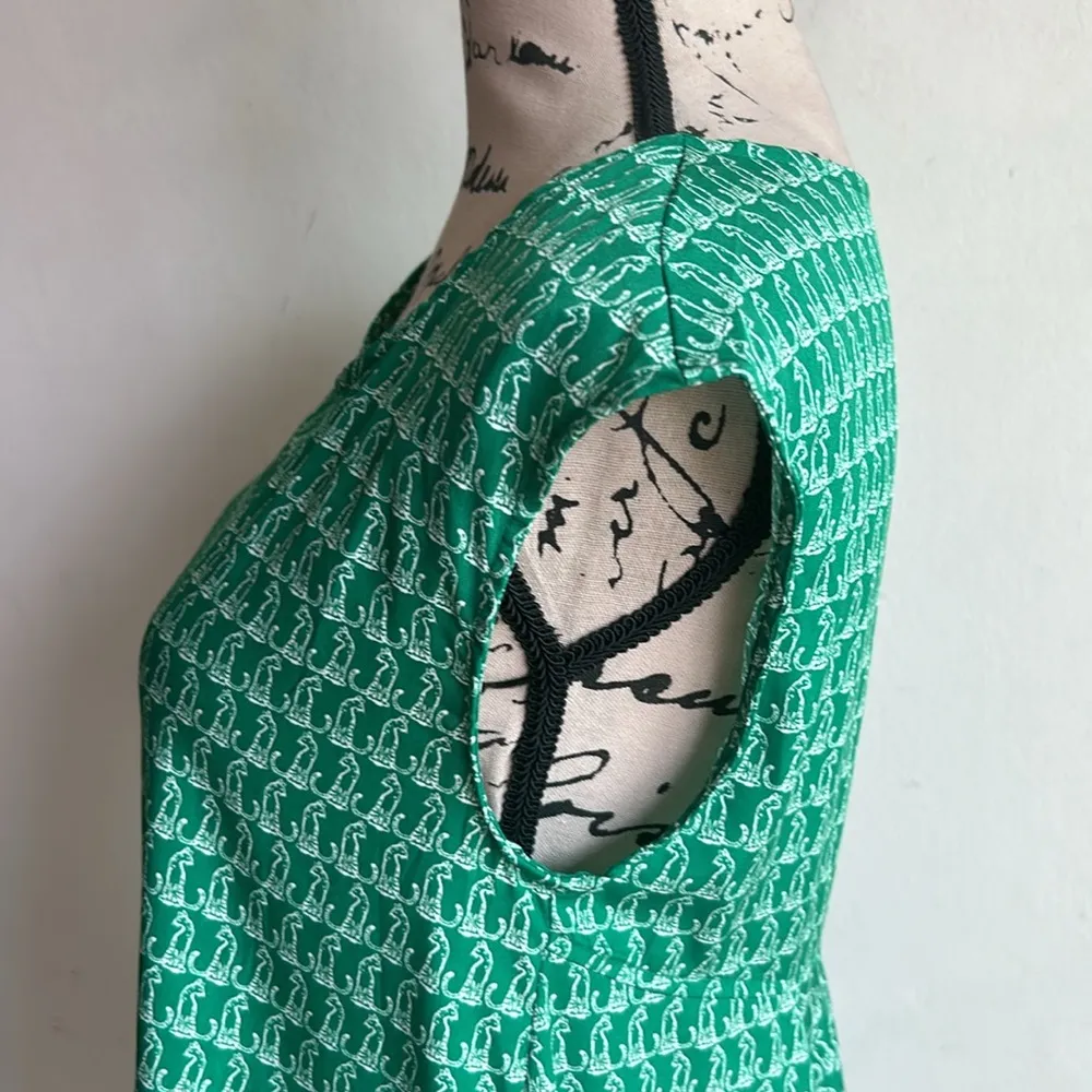 Anthropologie Oat + Fawn Cat Print High Low Top Size XS - Image 9