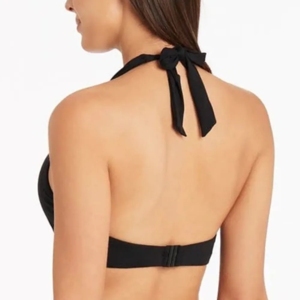 NWT Sea Level Australia Black Eco Essentials Multifit Halter Bikini Top Size 10 - Image 3