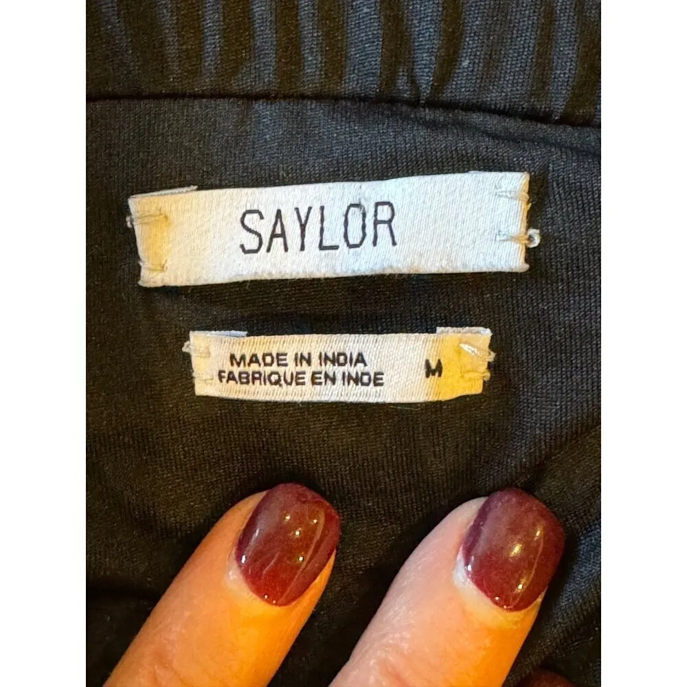 Saylor Skirt Women Medium Black White Crochet Knit Fringe Chevron Thourn Mini‎ - Image 6