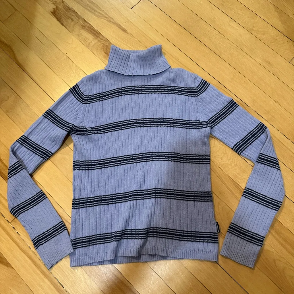 Vintage Weathervane Striped Turtleneck Purple - Image 3