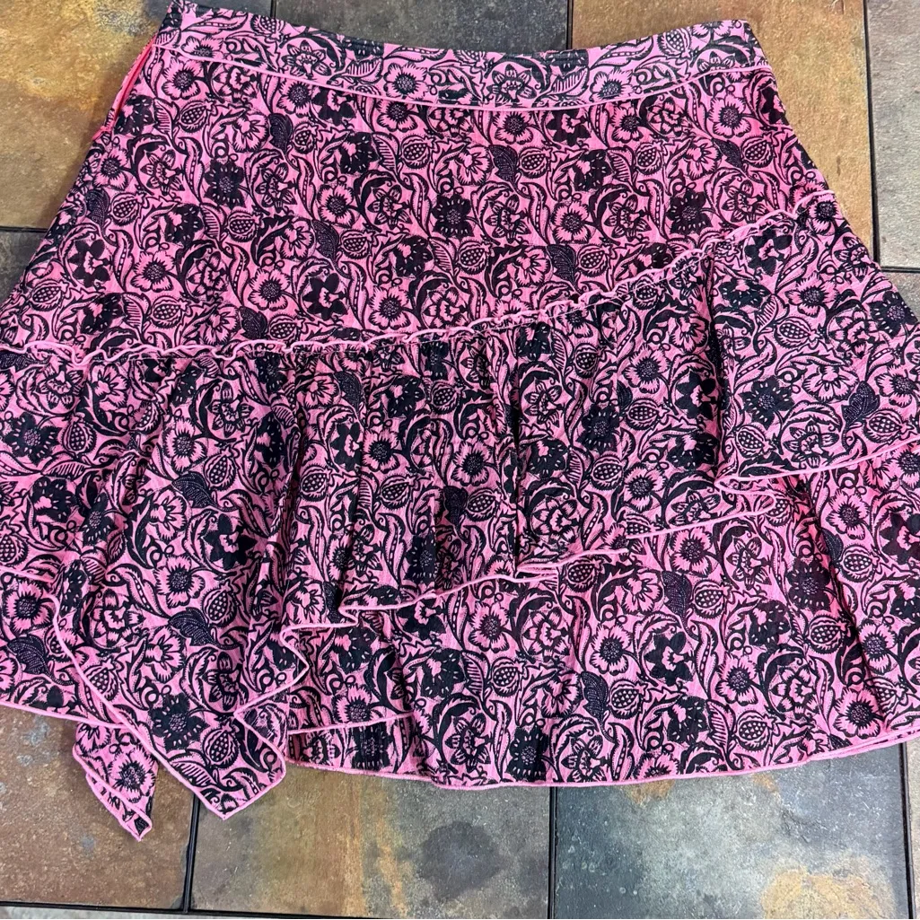 Derek Lam 10 Crosby Asymmetrical Black and Pink Skirt size 10 - Image 4