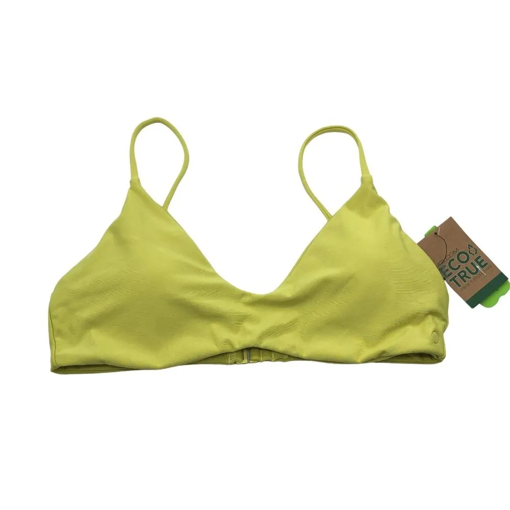 Volcom  Eco-True Triangle Bikini Top Adjustable Straps Back Hook Closure Green M - Image 2