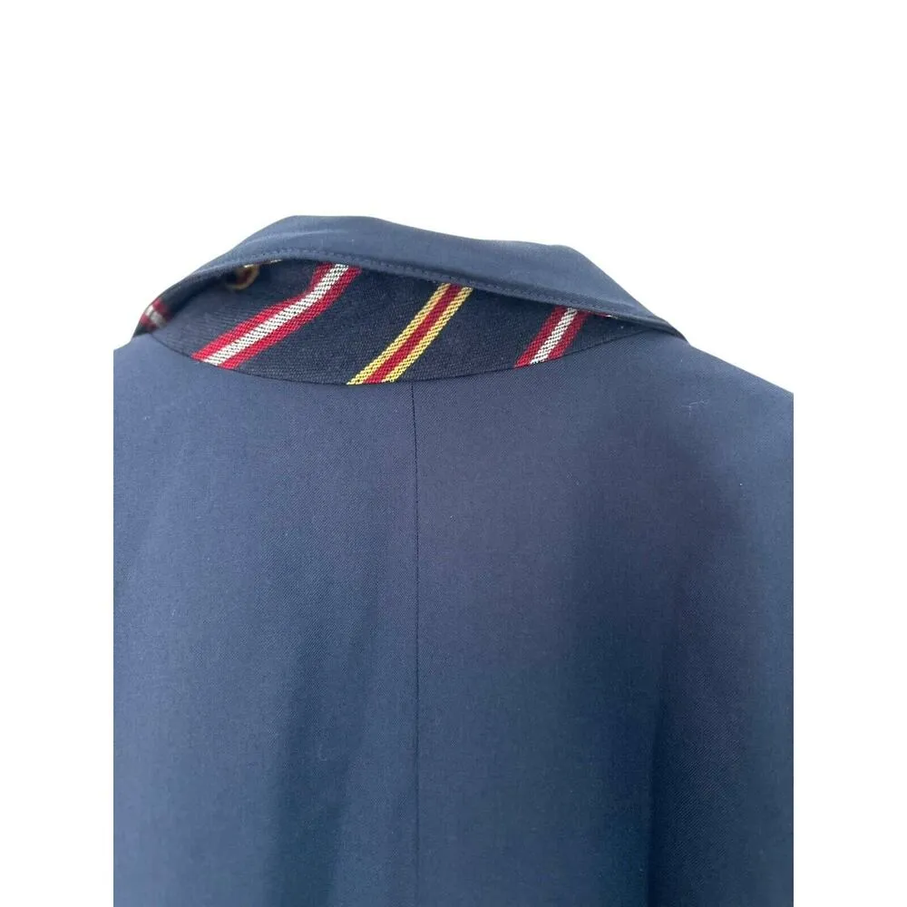 Brooks Brothers Red Fleece Navy Blue Lined Wool Blazer Womens Size 14 Office - Image 3