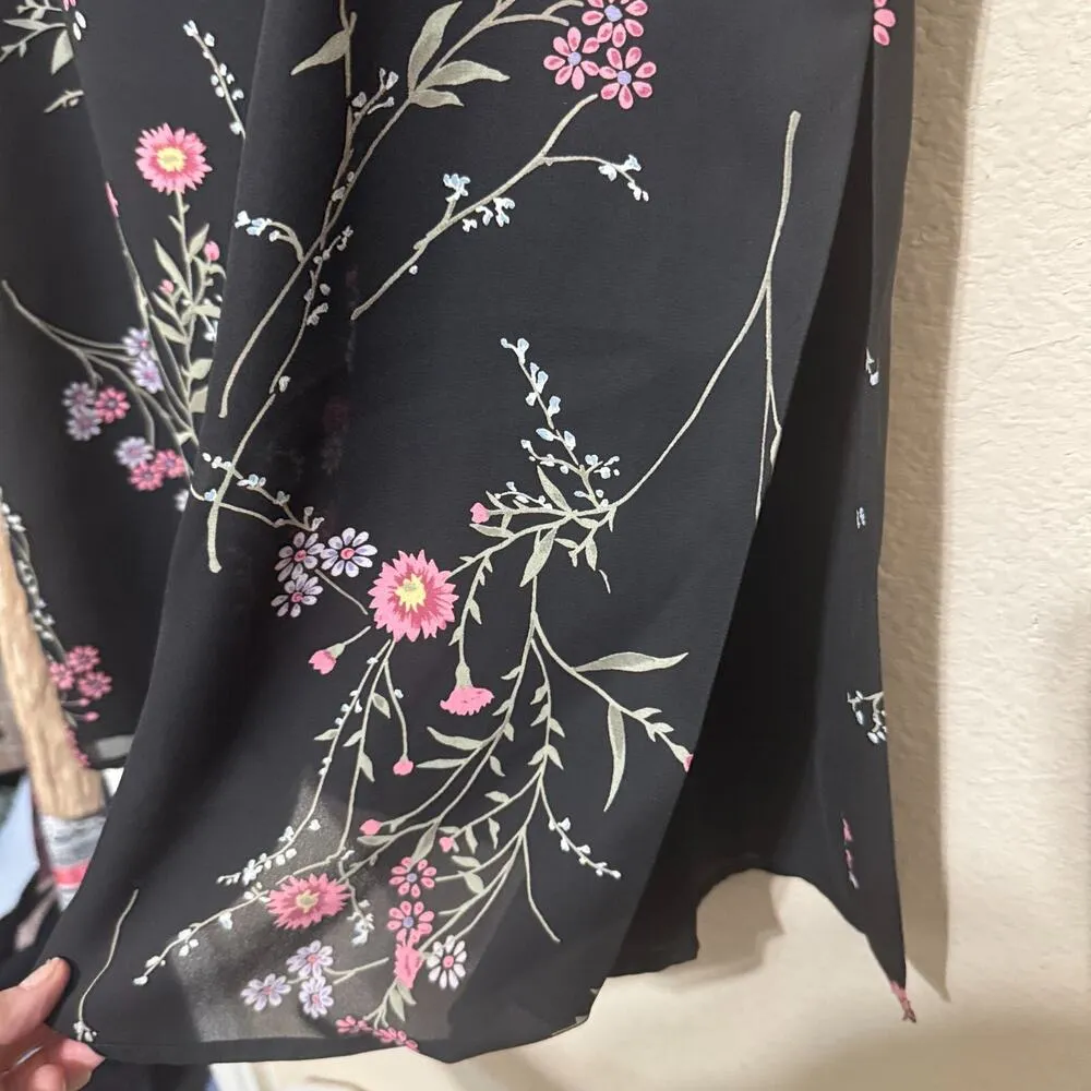 Laura Scott Black Whimsigoth Floral Midi Skirt 10P petite fairy dark romantic - Image 3